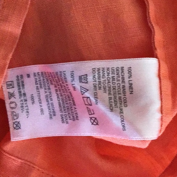 Linen halter dress, ties at the back of neck, soft orange color - Picture 7 of 7